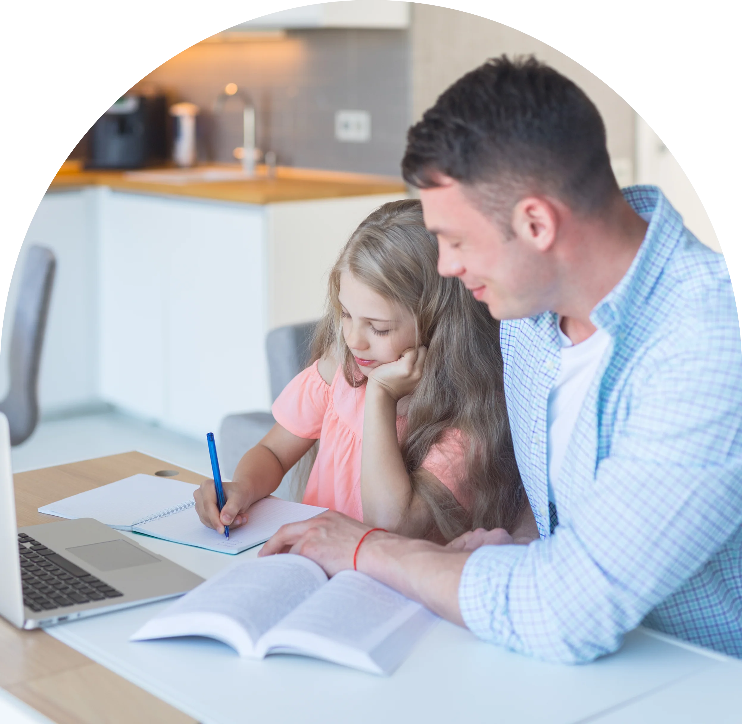 GettyImages-2192762322 (6) Man helping girl with homework at table.